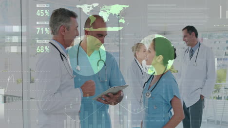 animation of financial data processing diverse doctors