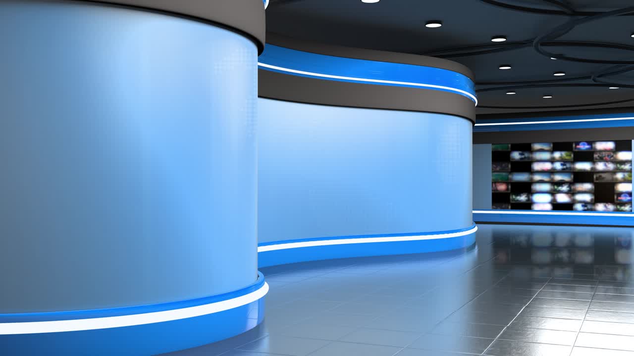 3d 가상 뉴스 스튜디오 배경 루프