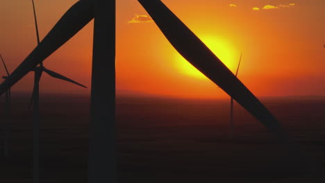 sunset over a wind farm