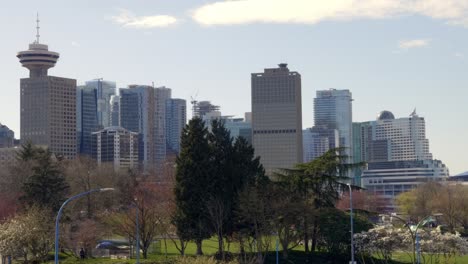 Waterfront-Skylines-Of-Vancouver-Harbour-In-British-Columbia,-Canada