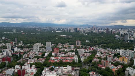 aerial view of chapultepec castle, surrounded by forest in mexico city, the castle is unique in america and is on the hill of cerro del chapulin