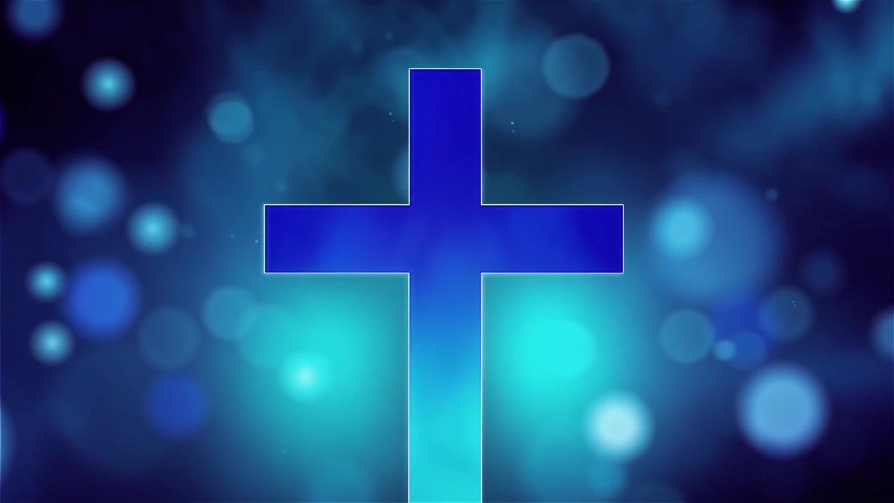 Croce Cristiana Luce Celestiale Sfondo per il Culto.