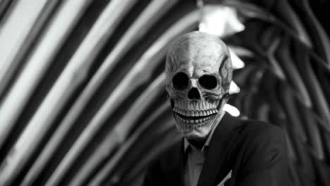 man in skull mask