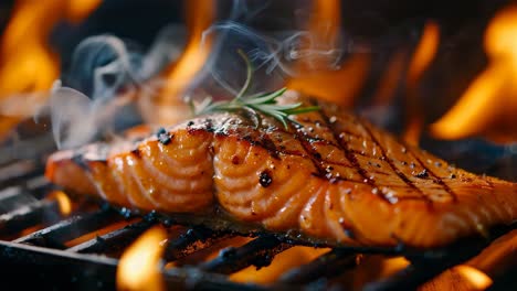 grilled salmon on the grill