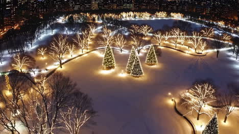 boston common christmas lights aerial view