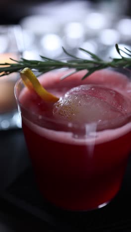 a close-up of a delicious red cocktail