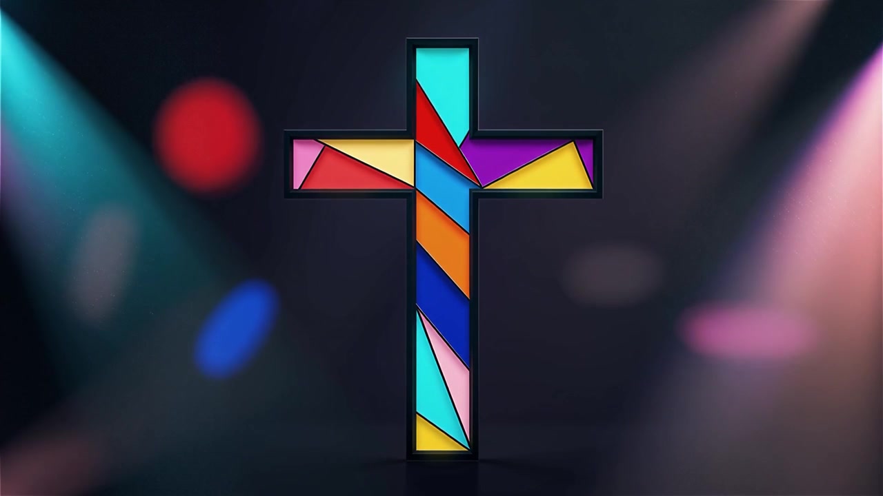 Cruz Cristiana con Luz Celestial, Fondo para Adoración.