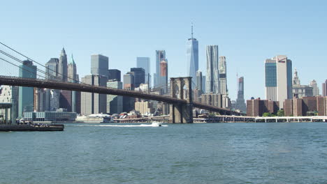 vista panorámica del horizonte de manhattan y el puente de brooklyn