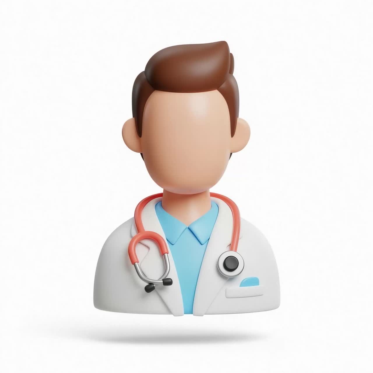 3D Doctor Icon with Stethoscope