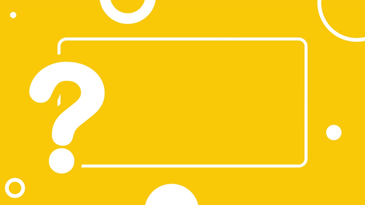 Animated Question Mark Appears in a White Frame on Yellow Background