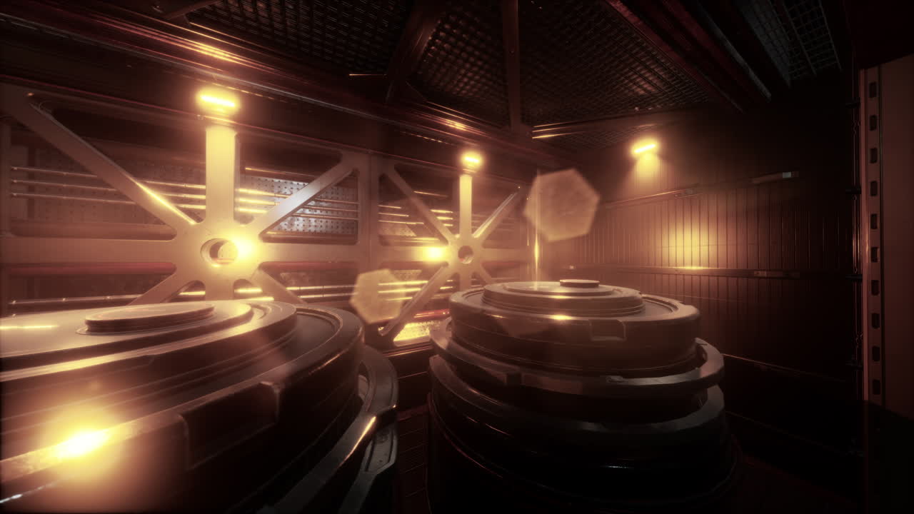 어고 대기적 인 공상 과학 우주선 내부