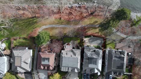 suburban ontario neighbourhood by lake ontario on a cloudy day in the fall