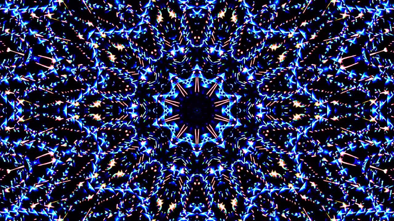hermoso caleidoscopio abstracto que brilla, una luz radiante que regula los movimientos sutiles