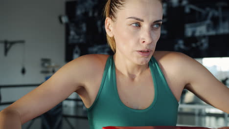 woman boxing training session