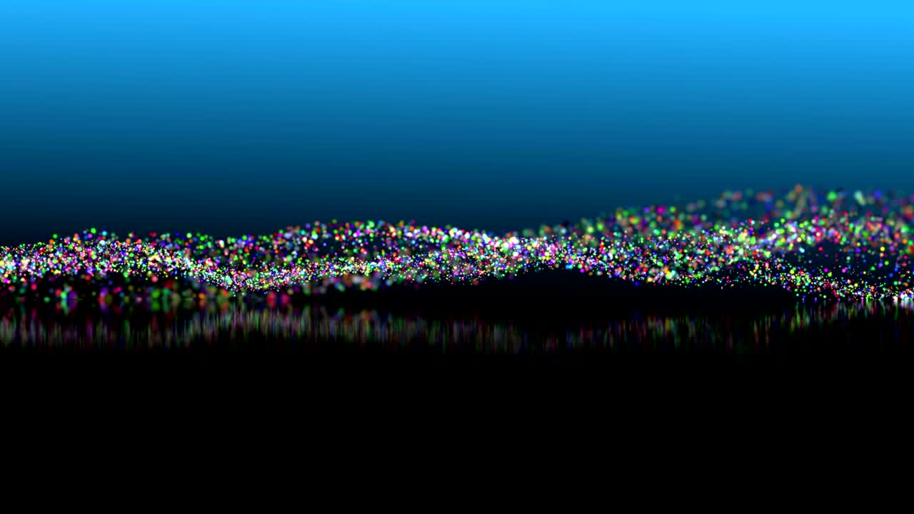 애니메이션 색의 입자 파동적인 배경