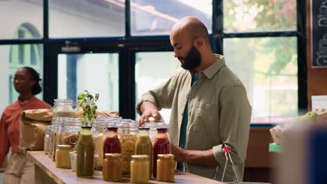 young adult opens spices jar