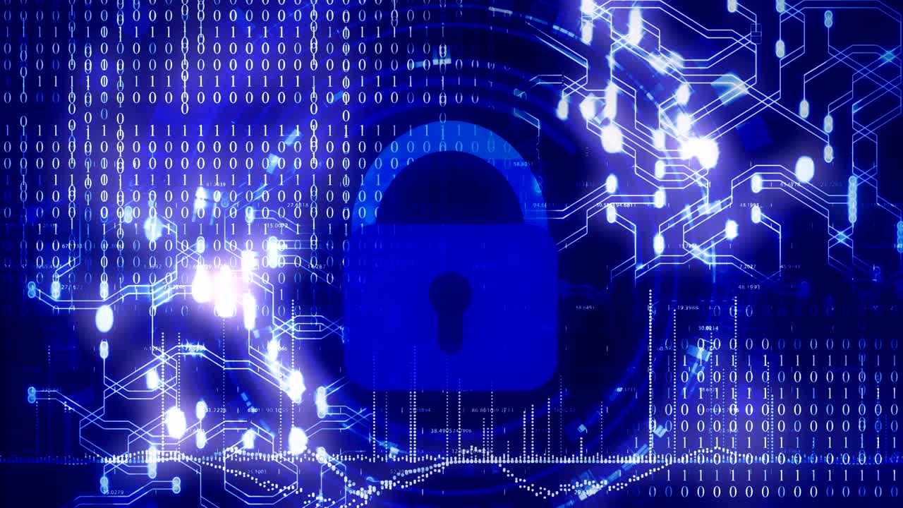 Animation depicting the concept of cyber security.
