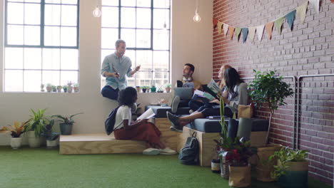 work, collaboration and teamwork in a coworking