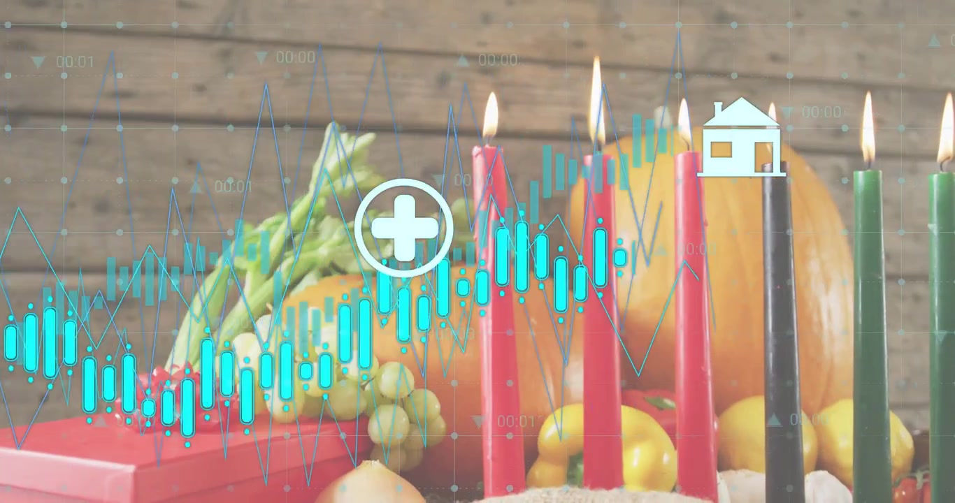 Nouseva aaltomuoto käynnistää peräkkäisten kuvakkeiden ilmestymisen datanäytöllä tiedon visualisointia varten.