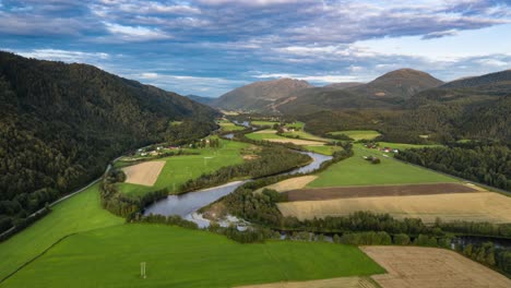 flight above the surna valley near the surnadalsøra town