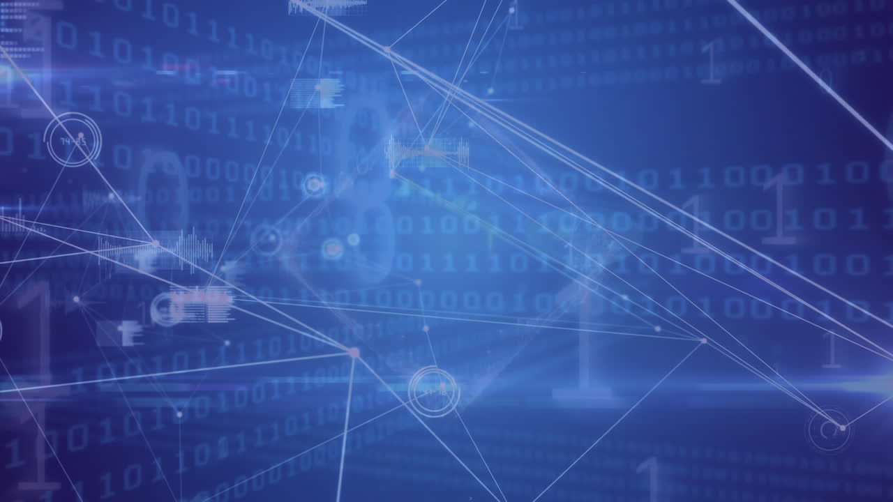 Animation of networks of connections with binary coding