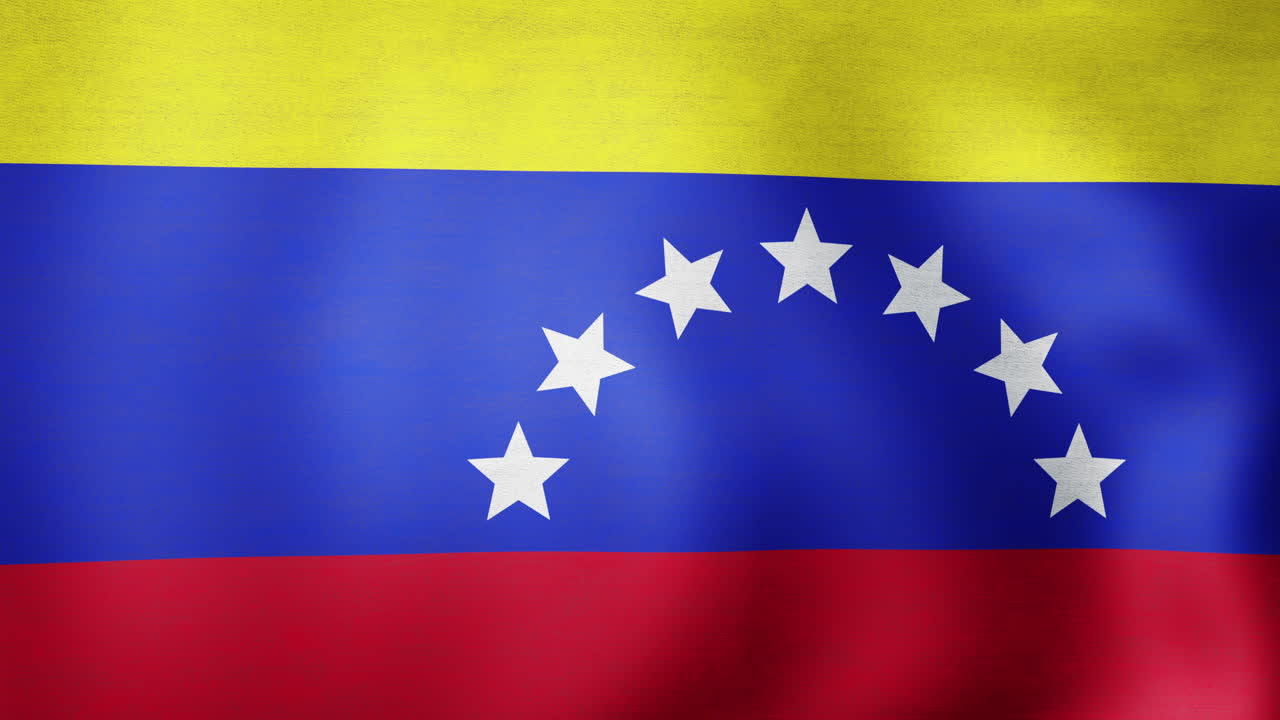 Animação de bandeira da Venezuela tremulando.