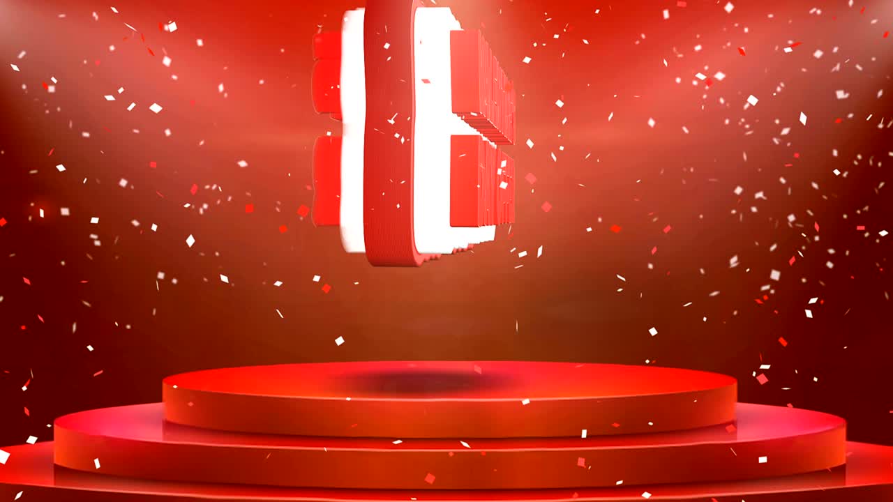 발렌타인 데이 제공 텍스트 애니메이션 무대 포디움 콘페티 루프 애니메이션