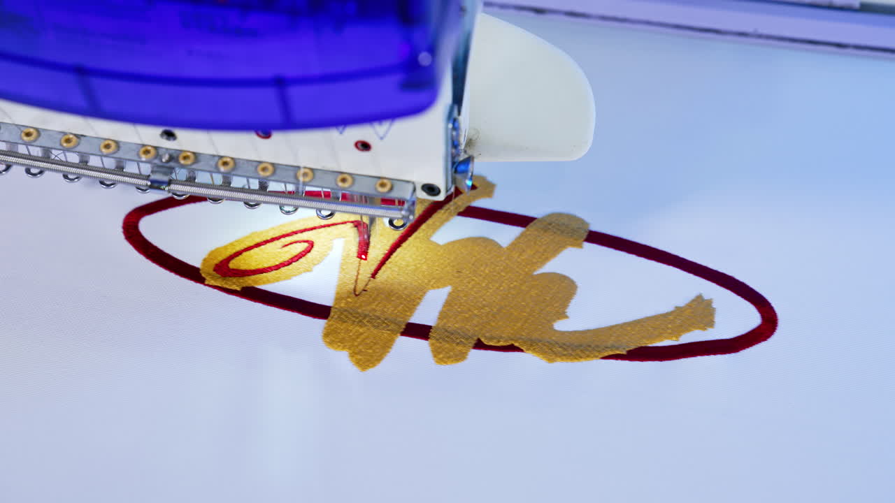 Automatic embroidery machine in factory