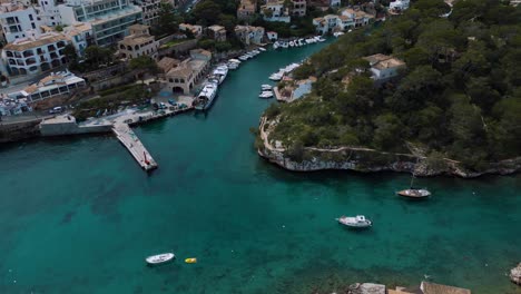 clear blue turquoise sea water, sailing ships boats and hotels, palma de mallorca island