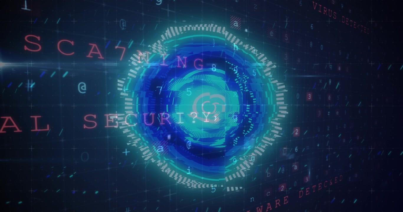 Animation of text with globe and network of connections