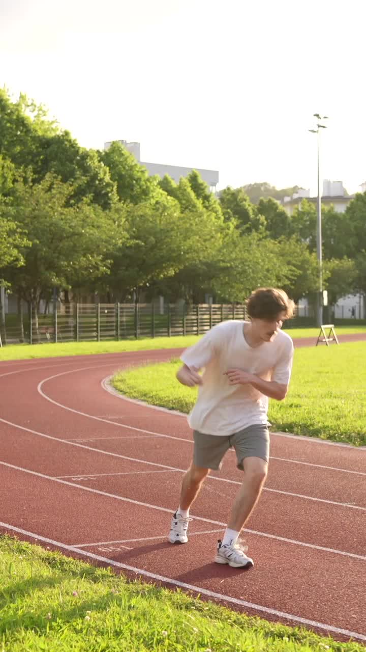 hombre corriendo en una pista