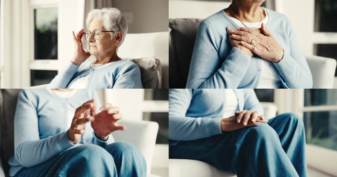Senior Woman Experiencing Stress and Anxiety at Home