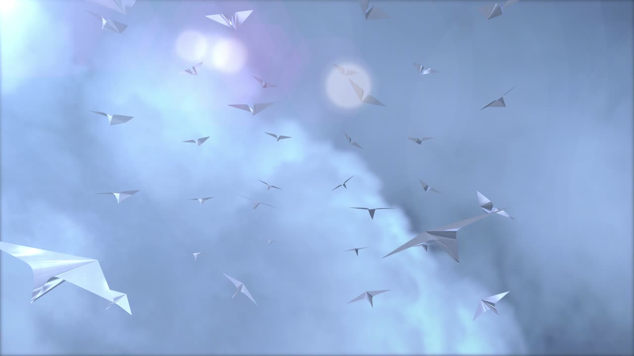 종이 비행기 비행 루프 애니메이션