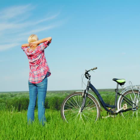 rest with a bicycle