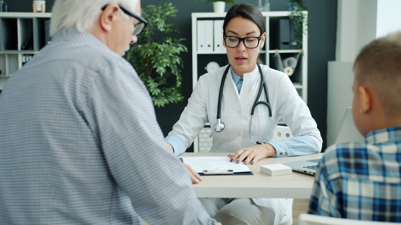 Doctor Consultation with Patient and Family