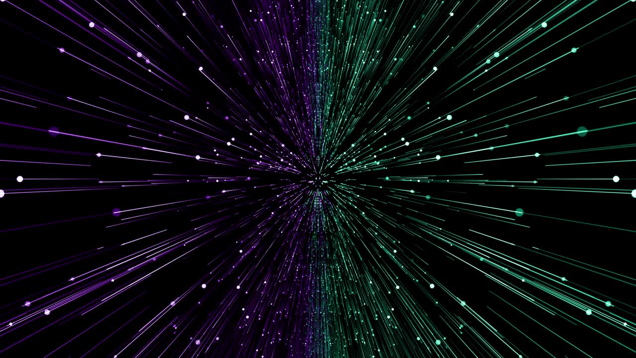 partículas verde violeta evento juego tráiler títulos escenario de concierto cinematográfico bucle de fondo