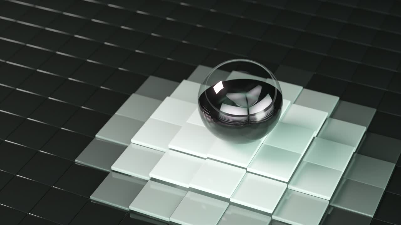 esfera 3d abstracta en una cuadrícula