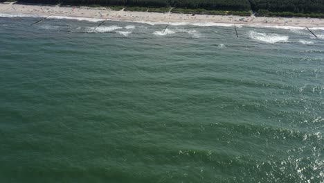 close up of chalupy city in poland sandy beaches
