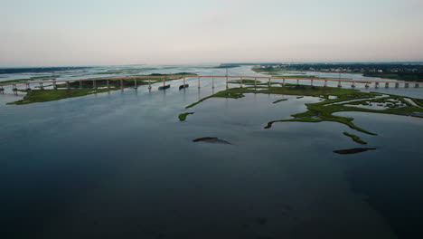 Aerial-footage-of-the-Bogue-sound-in-eastern-north-carolina