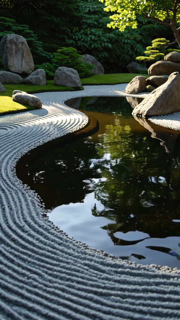 Serene Japanese Garden with Water Feature