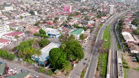 Aerial-drone-view-of-Quilpue-municipality-in-Chile