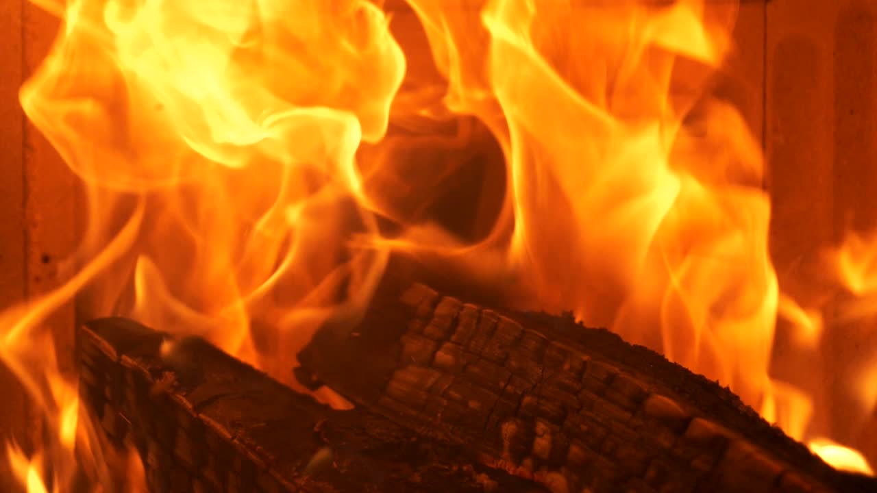 Slow Motion Close shot of Burning Fire, Flames background