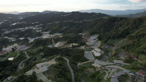 general landscape view of the brinchang district within the cameron highlands area of malaysia