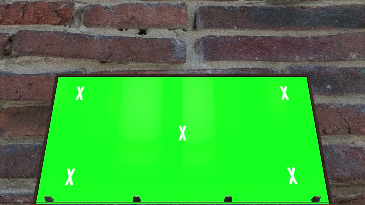 추상적인 크리에이티브 터널 및 그린 스크린 알파 채널 광고판 모형: 네온, 파란색 보라색 led 바 및 기술, sf, 미래의 사이버 크, 빈 프레임으로 3d 렌더링