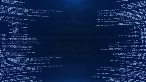 el flujo de datos de código de hacking 3d en la animación de pantalla azul.