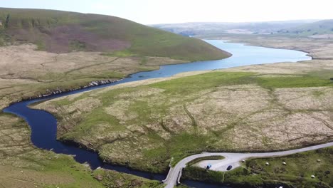 Luftaufnahmen-Von-Drohnen-Aus-Elan-Valley,-Wales