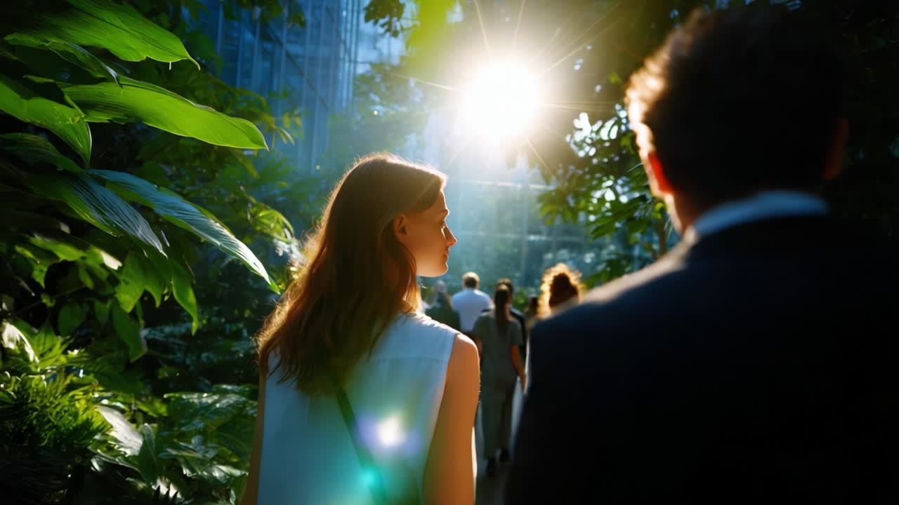 People Walking in an Indoor Garden