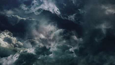 thunderstorm and flash of lightning in dark cumulonimbus clouds