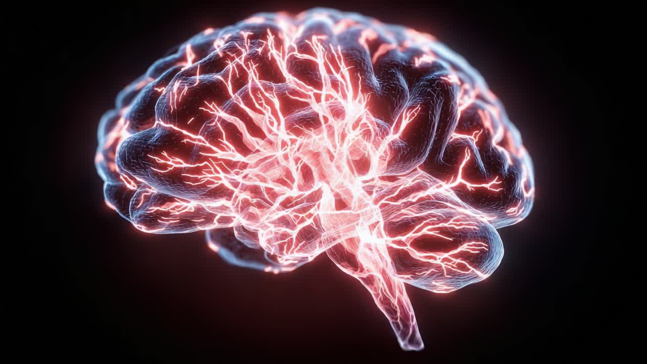 A Stunning Visualization of the Brain's Neuronal Activity Highlighting the Intricate Network of Electrical Signals that Power Human Thought and Emotion