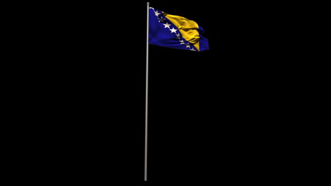 bosnian national flag waving on flagpole